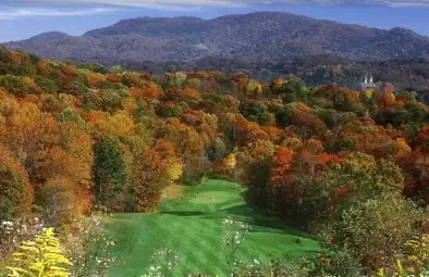 Scenic Smoky Mountains of Laurel Ridge Golf Course just a short drive from High Hopes cabin rental in Maggie Valley NC