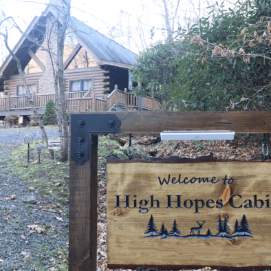 High Hopes Cabin Sign