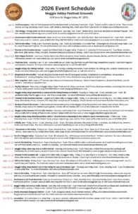 Festival Fairgrounds Maggie Valley NC 2026 Schedule